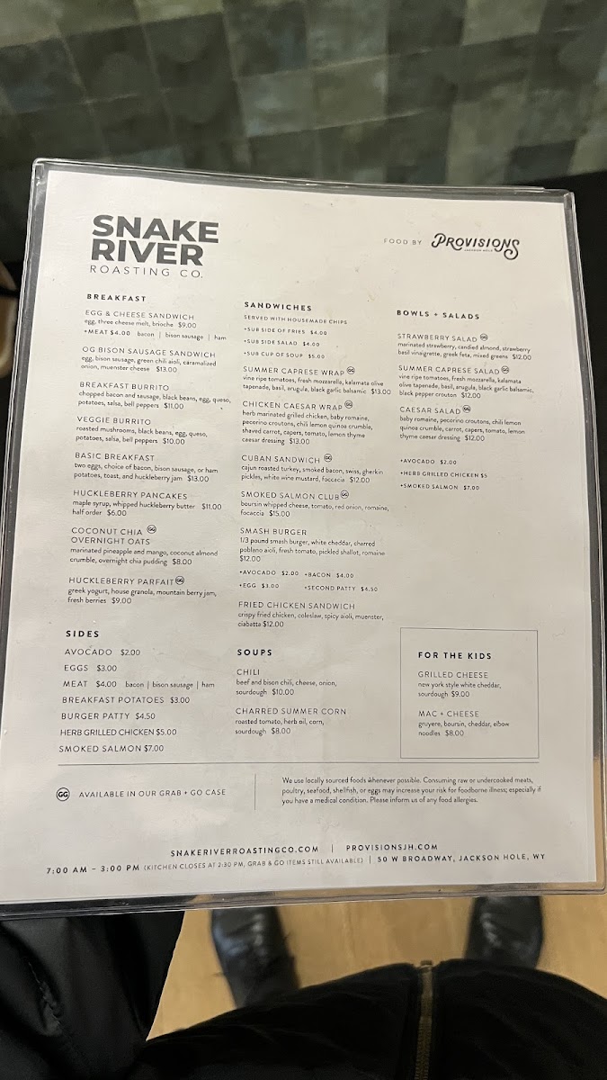 Menu Snake River Roasting Company-10