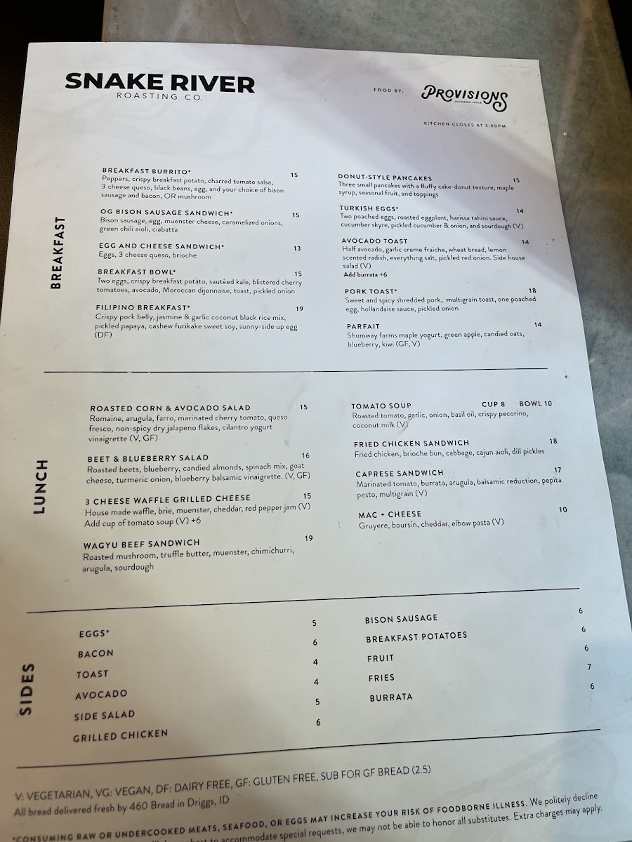 Menu Snake River Roasting Company-4