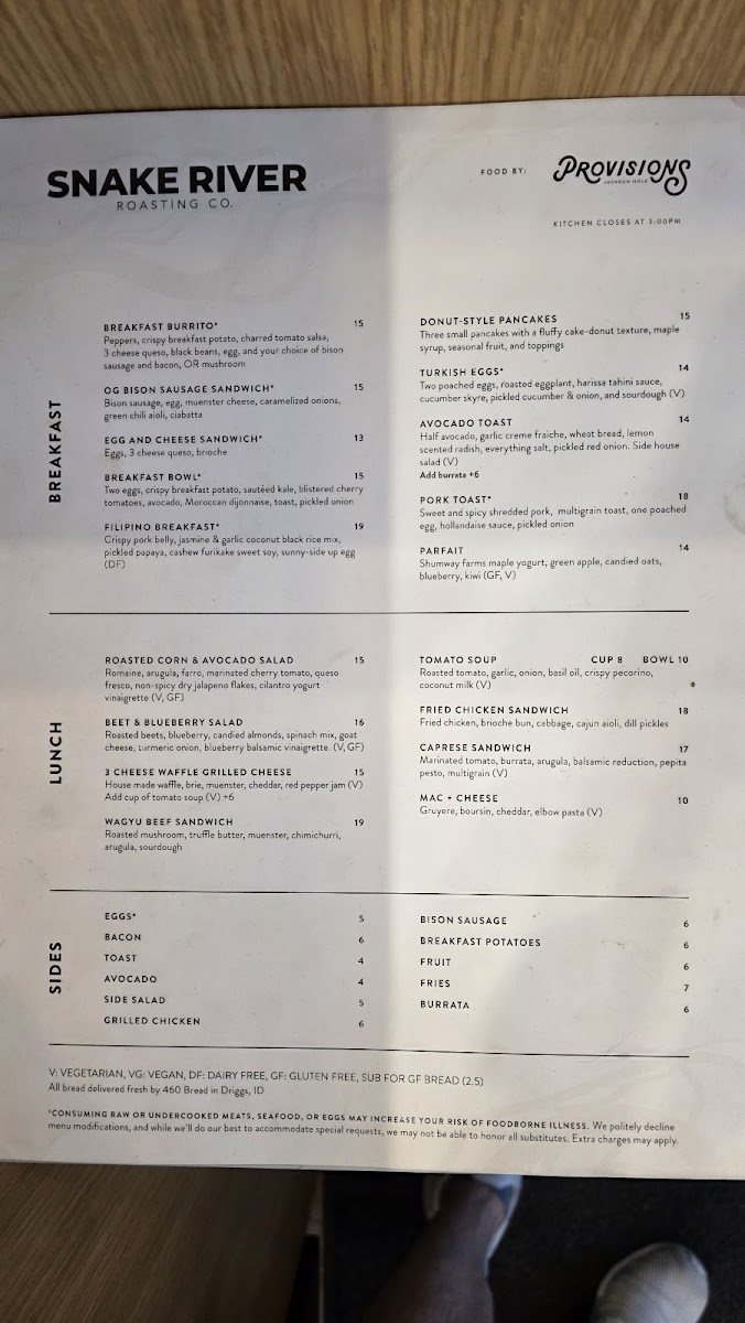 Menu Snake River Roasting Company-5